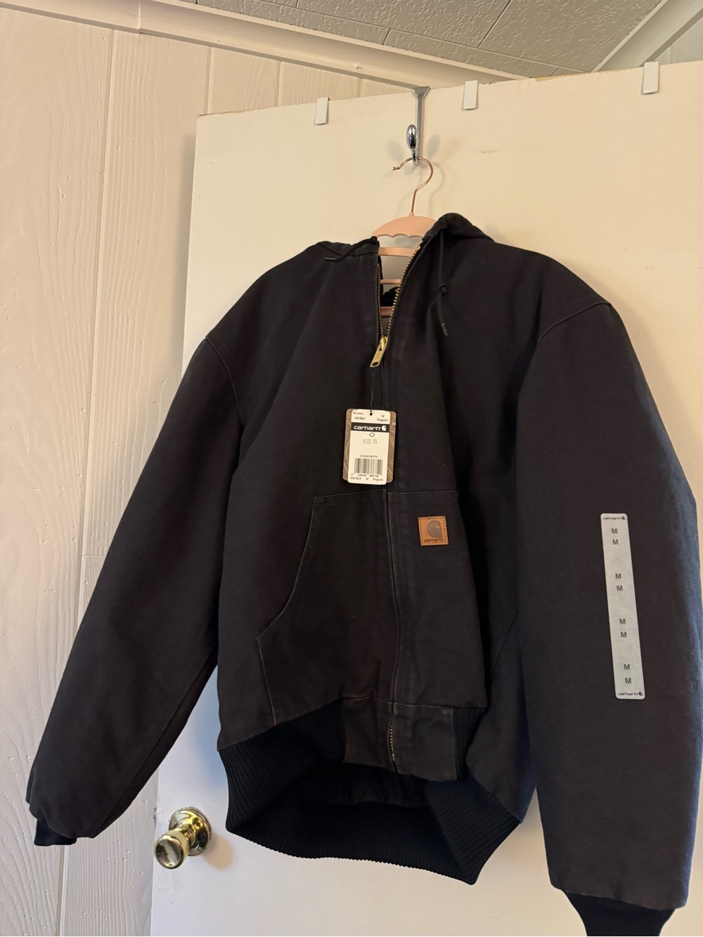 Men’s Carhartt Black Hooded Work Jacket medium
